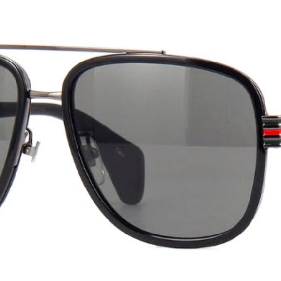 GUCCI PILOT SUNGLASSES GUCCI GG0448S 001 BLACK GREY EYEWEAR - Picture 6 of 8